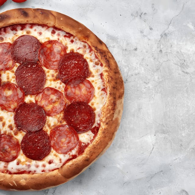Genoa Salami Pizza Pie.