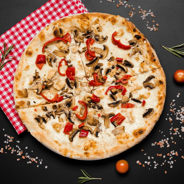 Mushrooms Pizza Pie.